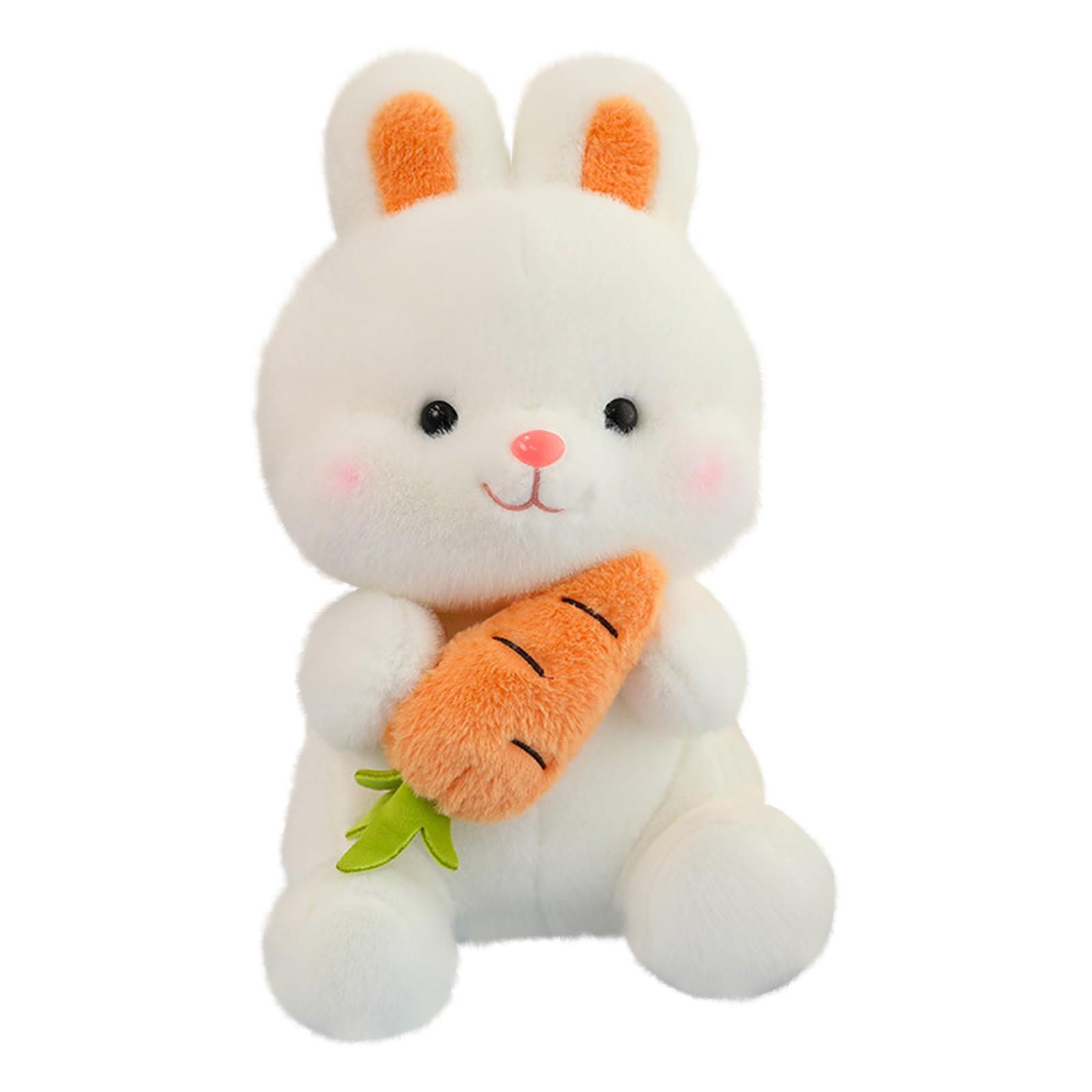 

Мягкая игрушка, сидящая игрушка с короткими ушками, плюшевая кукла с морковкой, реалистичное украшение, милая мультяшная кукла, детский подарок на день рождения One Size