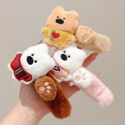 Snowy Bear Plush Hair Clip – Cute Mori Girl Duckbill Hair Accessory