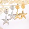 Starfish Metal Wind Earrings: Creative Star-Shaped Ear Drops for Women, Fashionable and High Quality