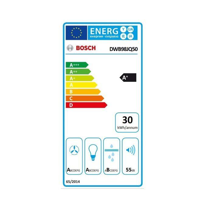 Hotte standard - BOSCH - DWB98JQ50 - 90 cm - 843 m³/h - 160W A+ - Acier inoxydable