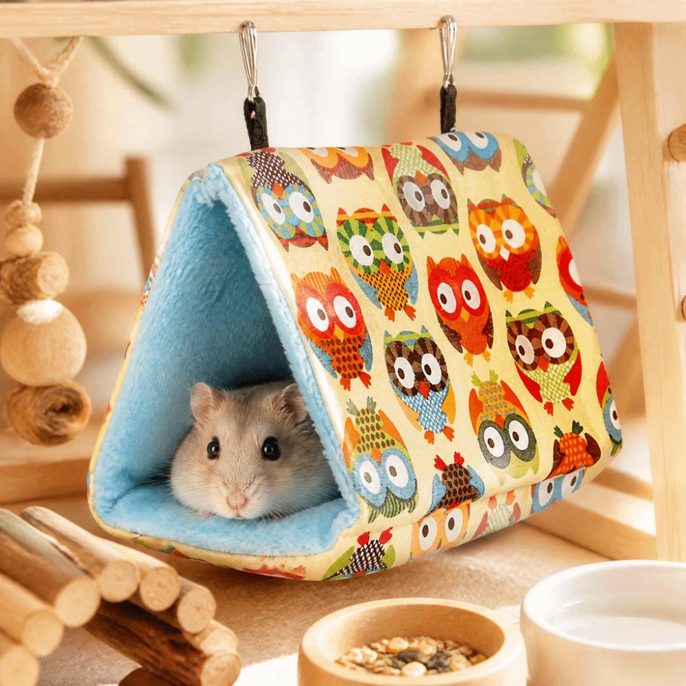 Cozy Plush Fabric Plush Bird Hut Soft Hammock Material Bird Cage Hut Tent For Budgies