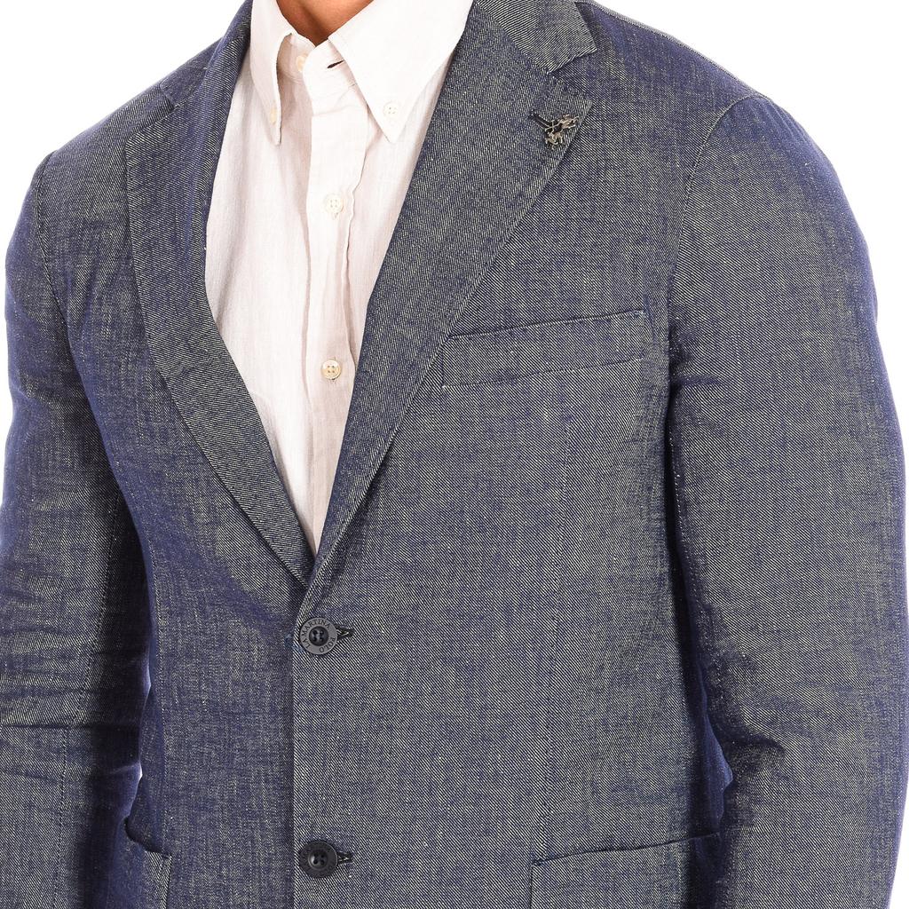 Herren-Blazer mit langen Ärmeln und normaler Passform PMJA04-TW338