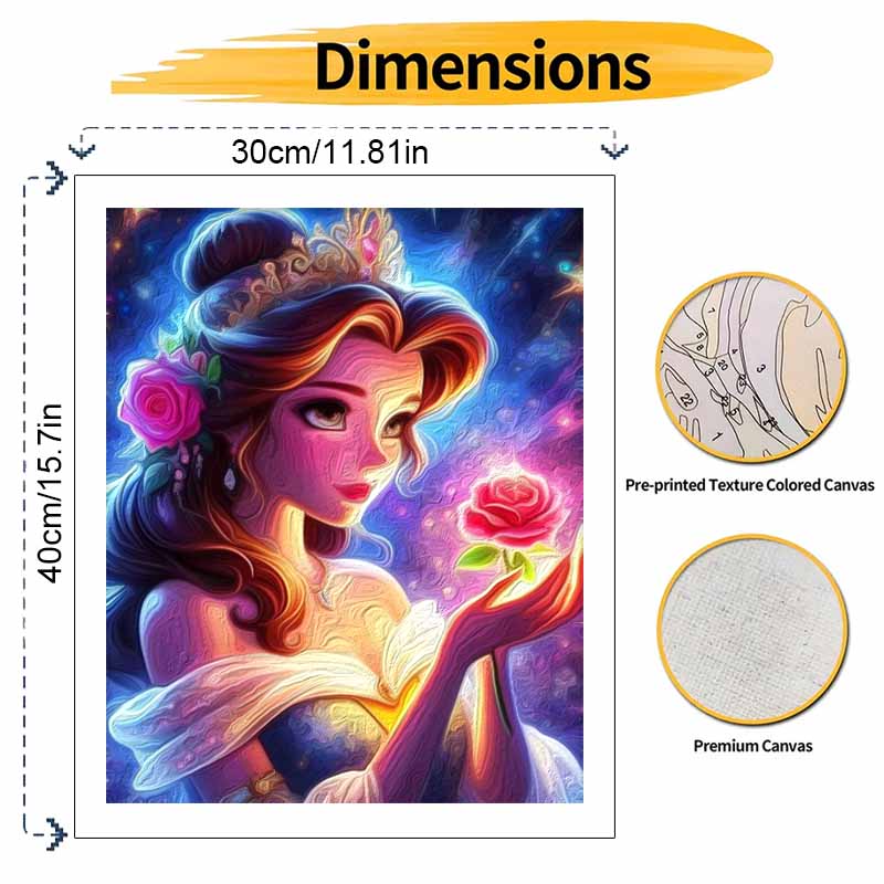 Disney animation digital oil painting Beauty and the Beast Belle diy handpainted coloring painting home decoration wall art gift kits