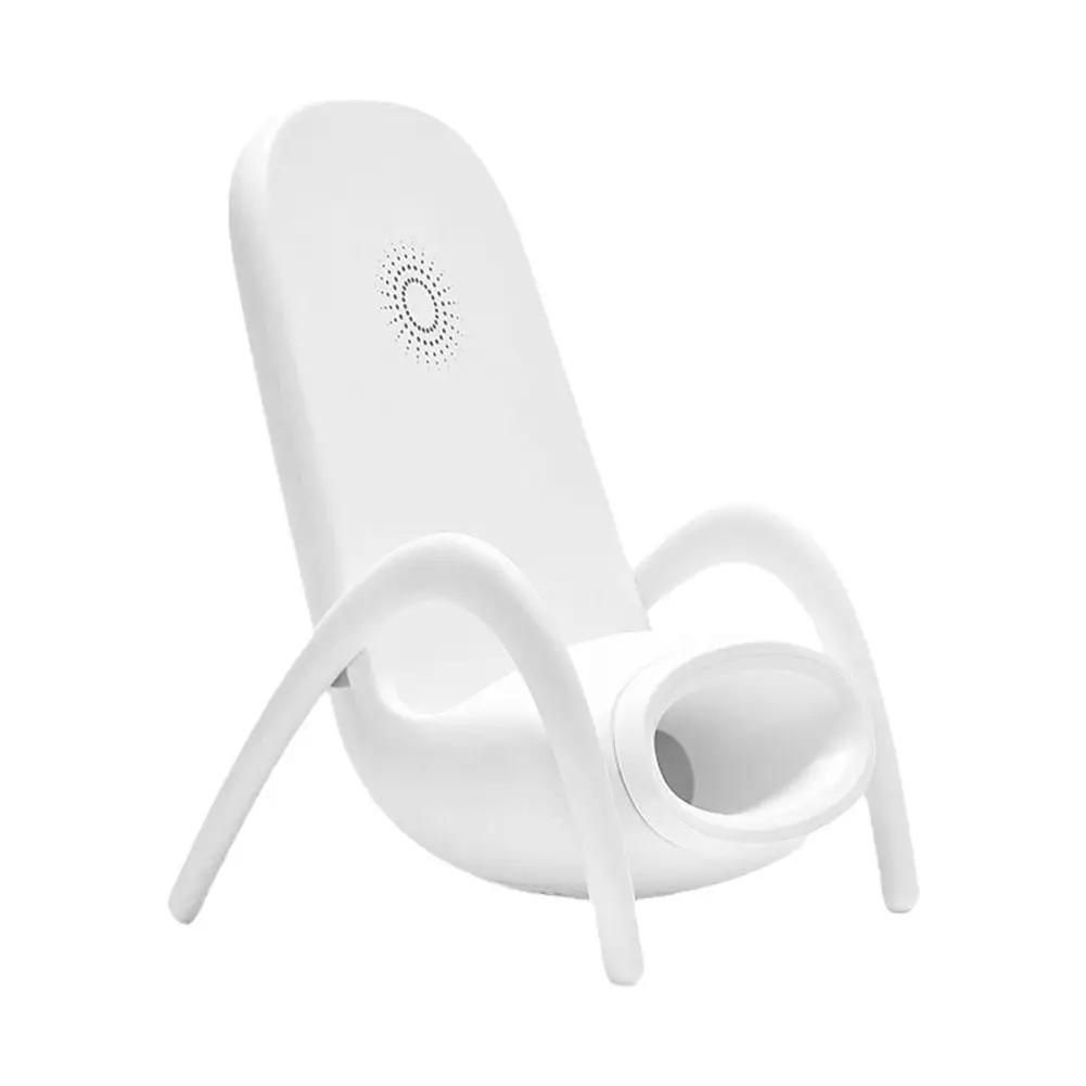 

Портативный мини-кресло-подставка, беспроводной кронштейн для зарядного устройства, настольный держатель для мобильного телефона, быстрая зарядка для Xiaomi iPhone Samsung белый