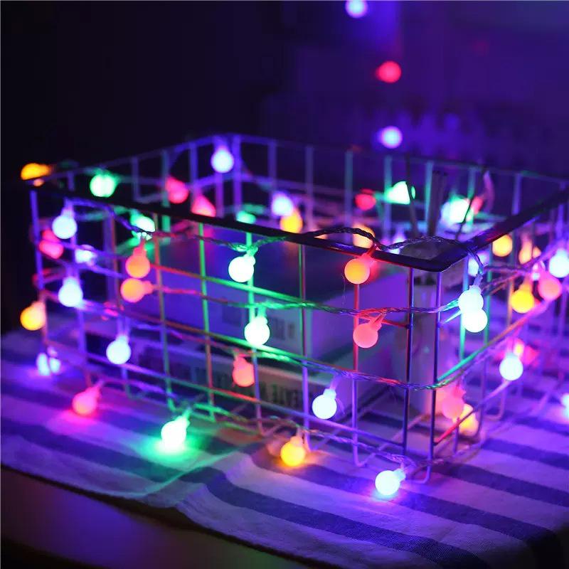 Outdoor LED White Ball String Lights for Camping, Awning, and Birthday Decorations