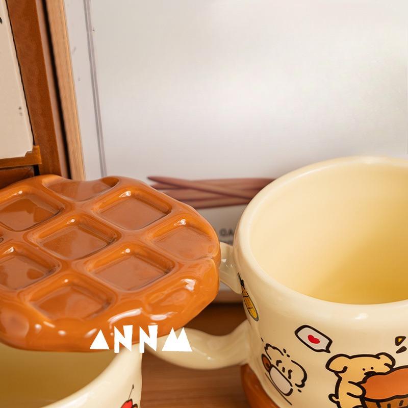 Cups Household Drinking Water  High Appearance Level Cute Puppy Birthday Gift  Souvenir  Mug with Lid Ceramic Water Cup