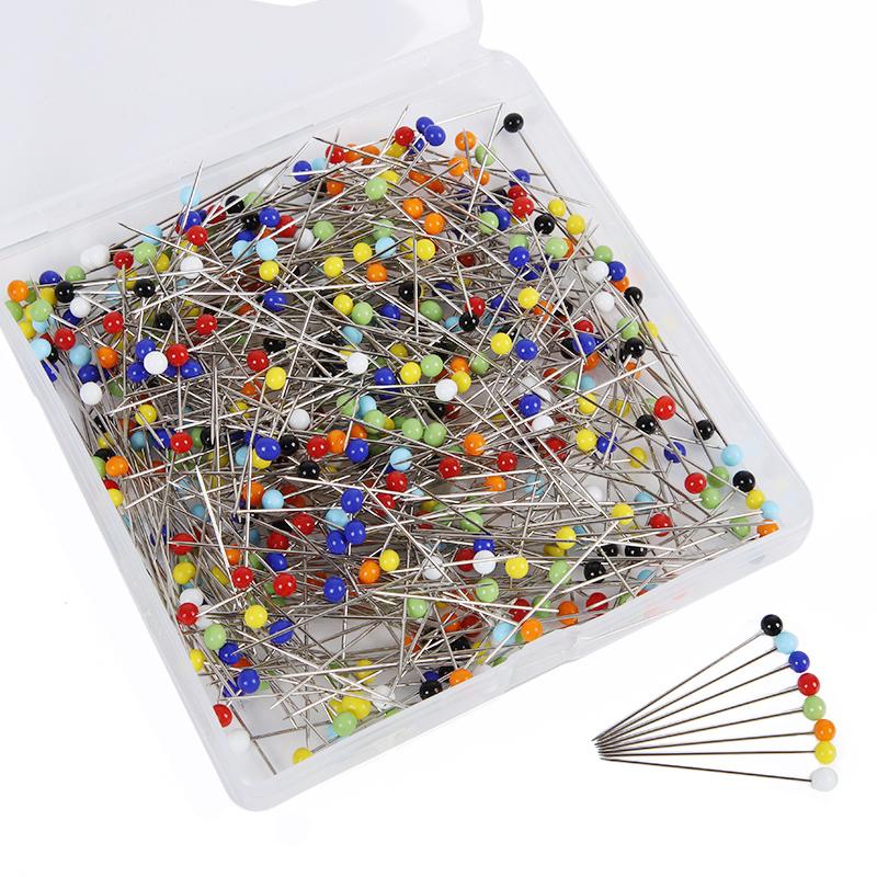

100pcs / коробка Красочный круглый жемчужный голова Маленькие длинные швейные булавки шитье иглы сшить швейные маркеры швейные инструменты Craft DIY