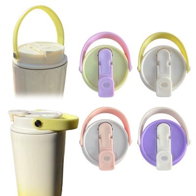 Tapa de vaso de plástico con orificio para pajita para vaso de 30 oz, colorida, reutilizable, a prueba de derrames, para helado