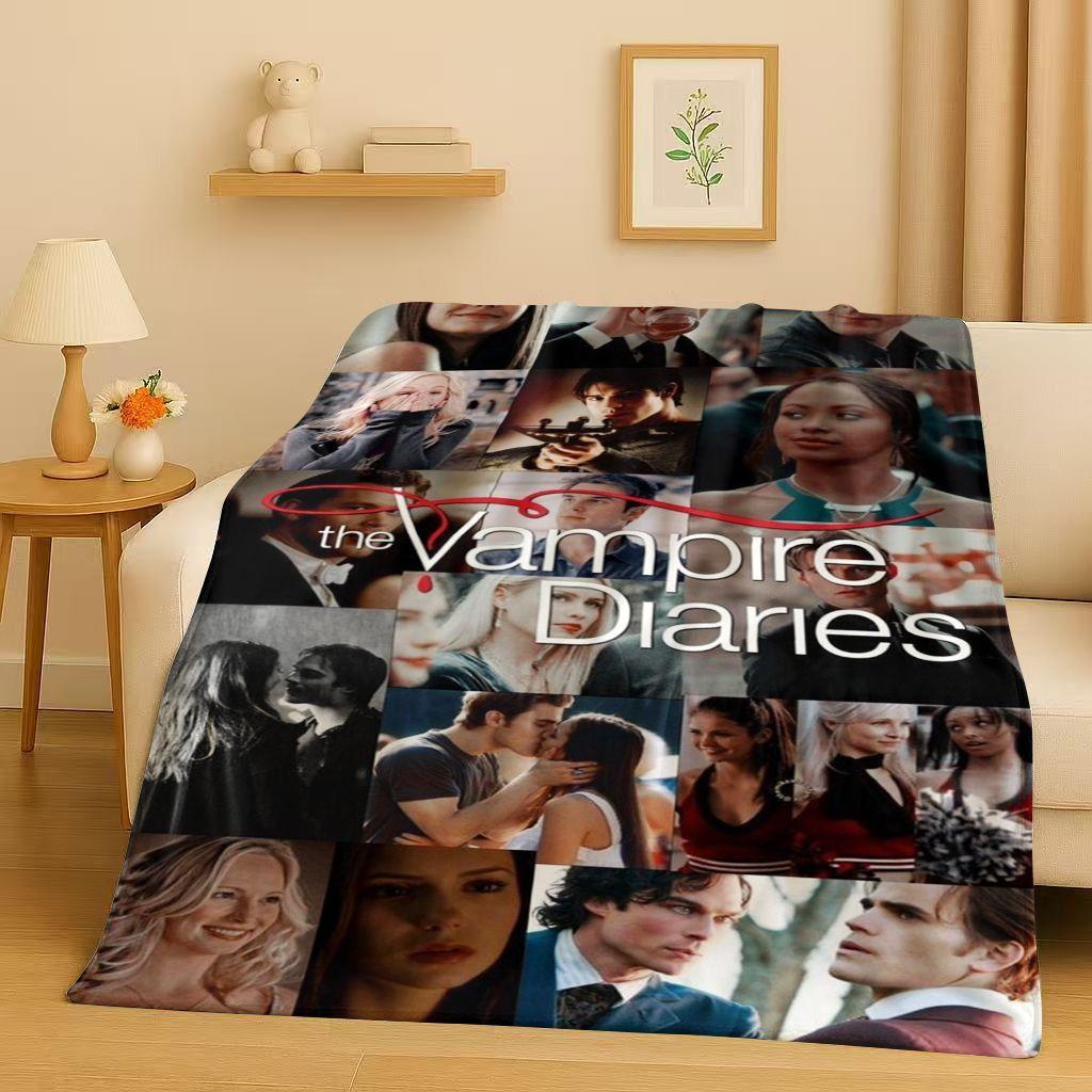 Classic The Vampire Diaries Damon Salvatore TV Flannel Blanket,Ultra Soft Warm Plush Throw for Home Bedroom Bed Sofa Cover Kids
