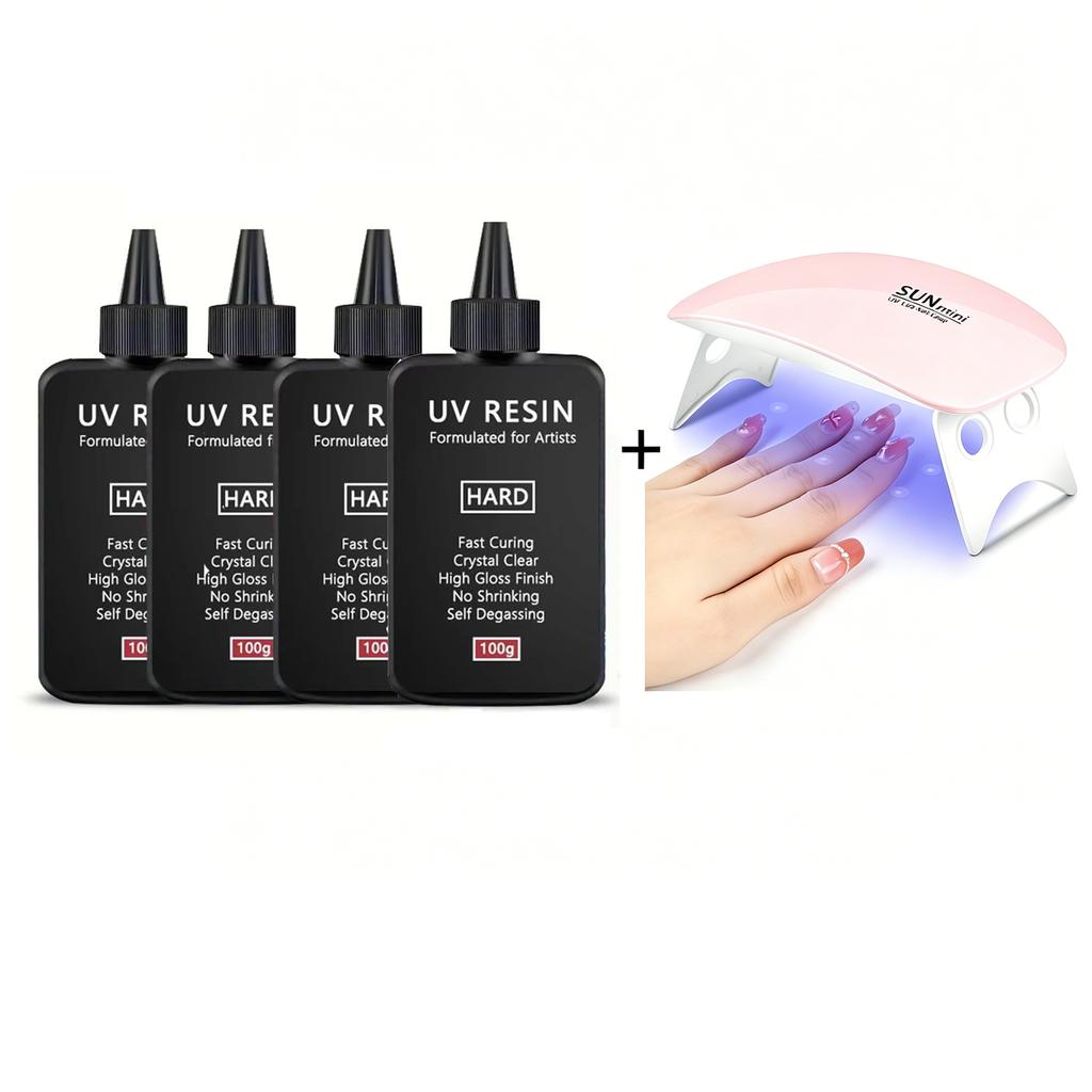 Crystal Clear Hard UV Resin Upgraded Formula Ultraviolet Fast Curing Resin for Jewelry Making, Hard Transparent Solar Cure Resin
