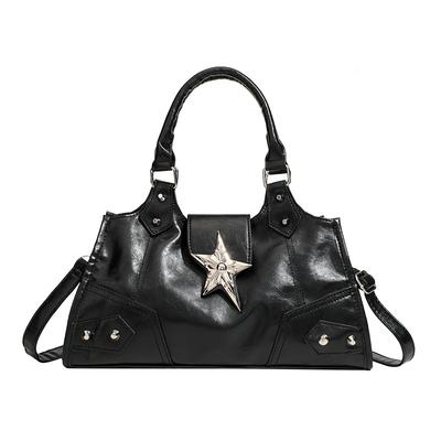 Y2K Korean Gothic Star Girl Black Bag Aesthetic Vintage Fairy Grunge Punk Goth Purse Shoulder Handbags Bucket Tote Bags Women