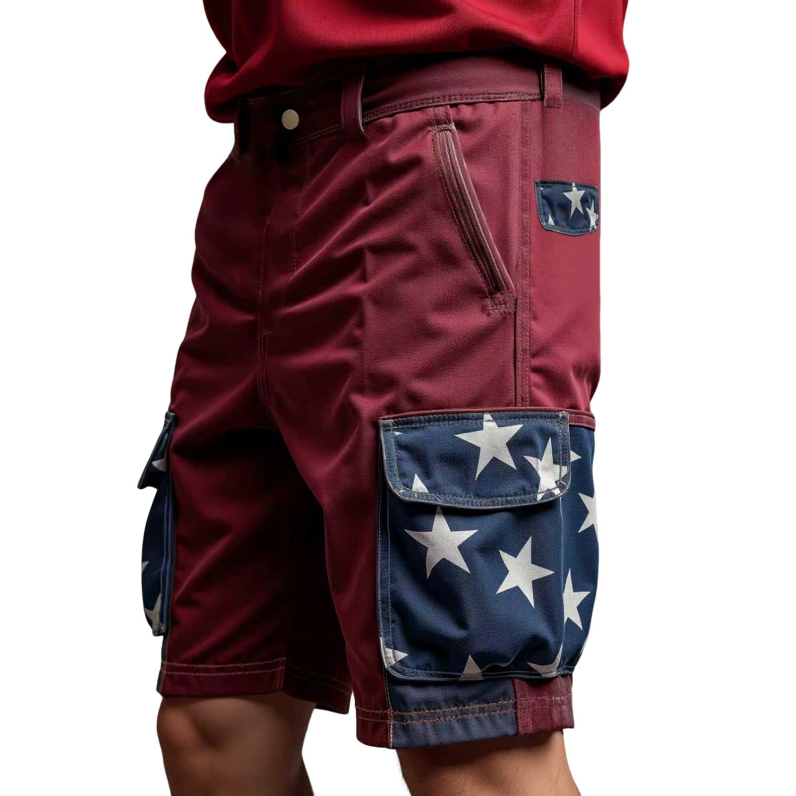 

Men s Beach Pants - Loose-Fitting Casual Men s Five-Piece Cotton WorkwearPants M винний