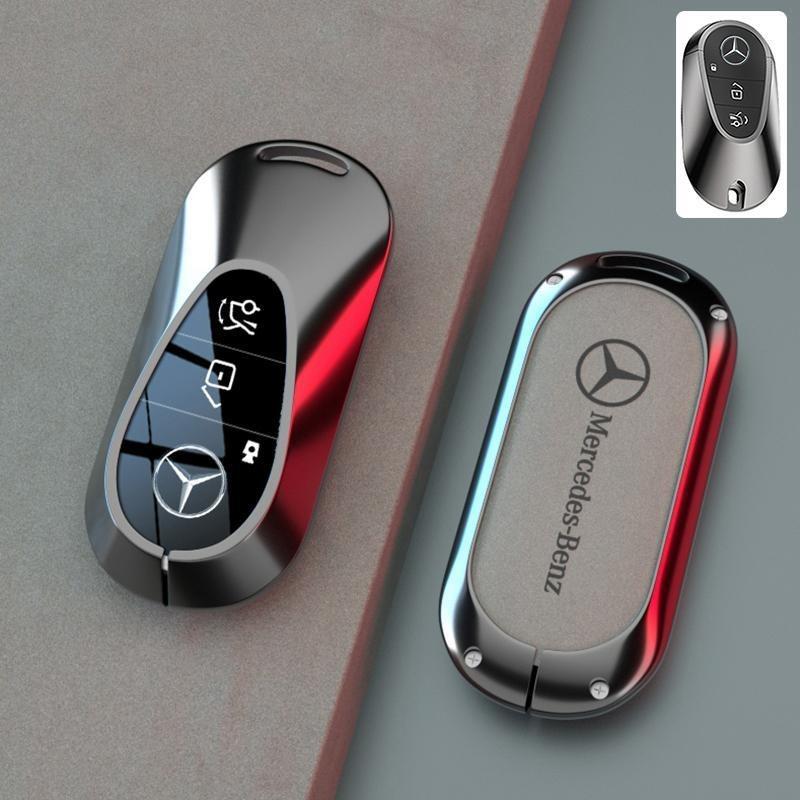 Q1984Zinc Alloy Leather Car Remote Key Case Shell Bag For Mercedes Benz A C E S G Class W177 W205 W213 X167 W222 CLA GLE GLB GLS AMG
