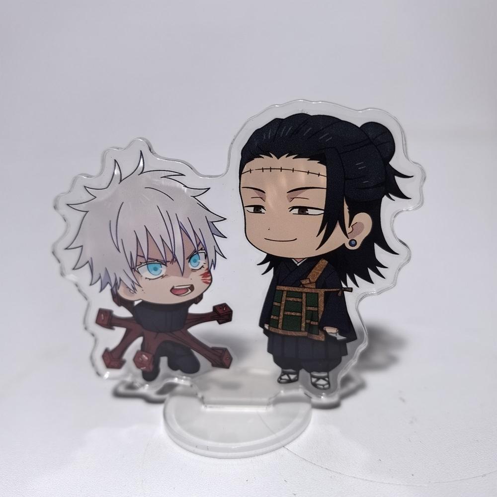 8cm Jujutsu Kaisen Anime Peripherals Satoru Gojo Nanami Kento Mini Stand Acrylic Ornaments Model Collections Dolls Figure Gifts