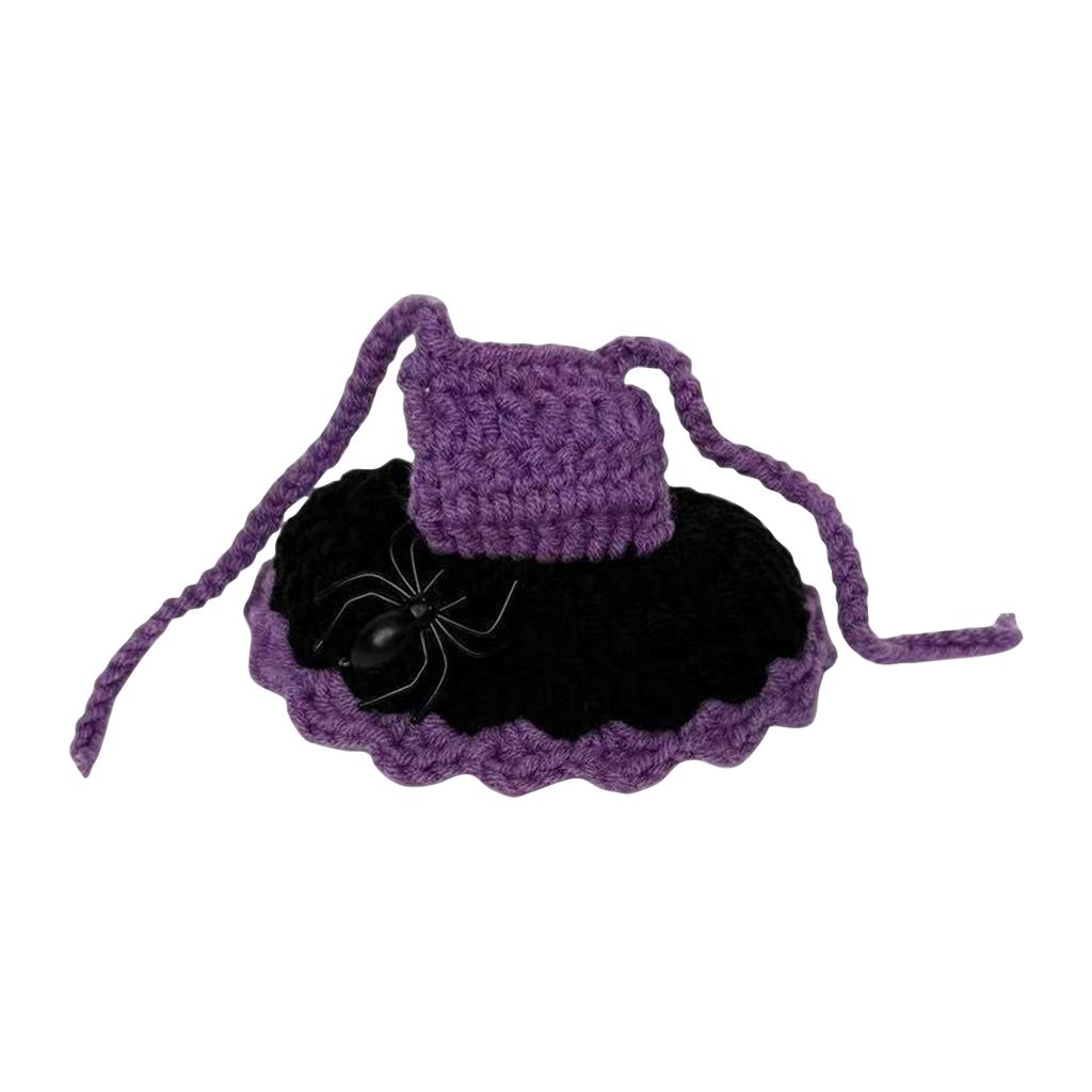 Halloween Doll Clothes Set Plush Baby Clothes, Pumpkin  Hat Hand Knitting  (Doll Clothes , Dolls Not Included)