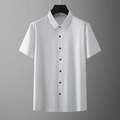 Dibinzey Men's Plus Size Casual Striped Short Sleeve Shirt