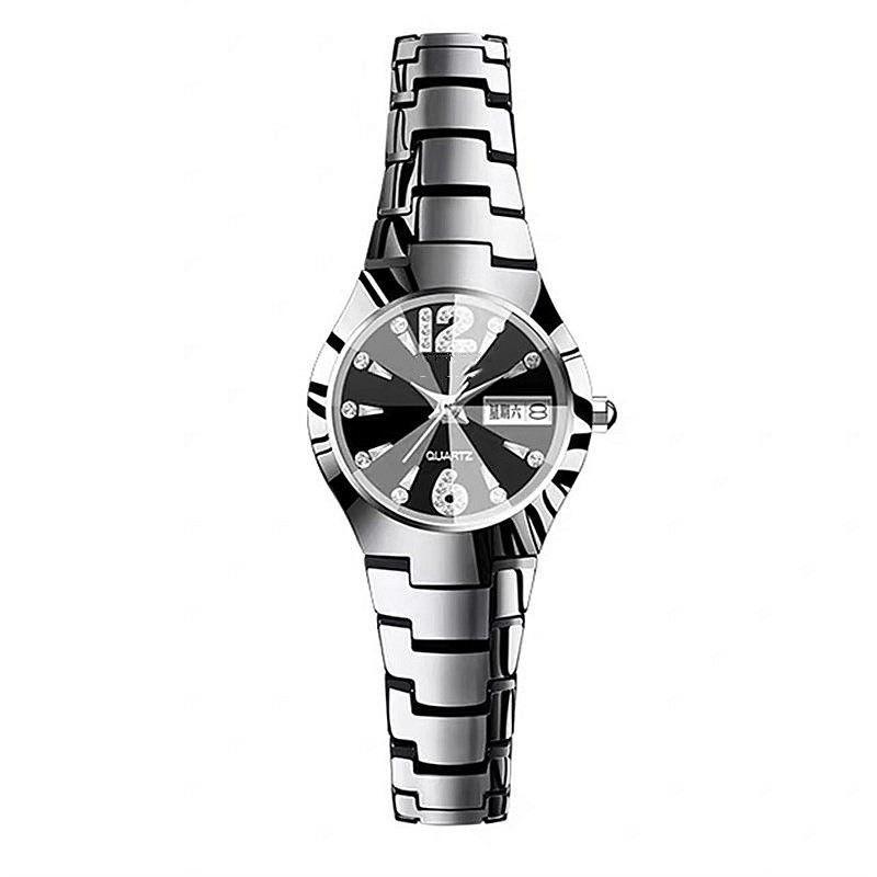 Movement Watch, Tungsten Steel Color Versatile Watch, Female Student Simple Waterproof Women'S Watch