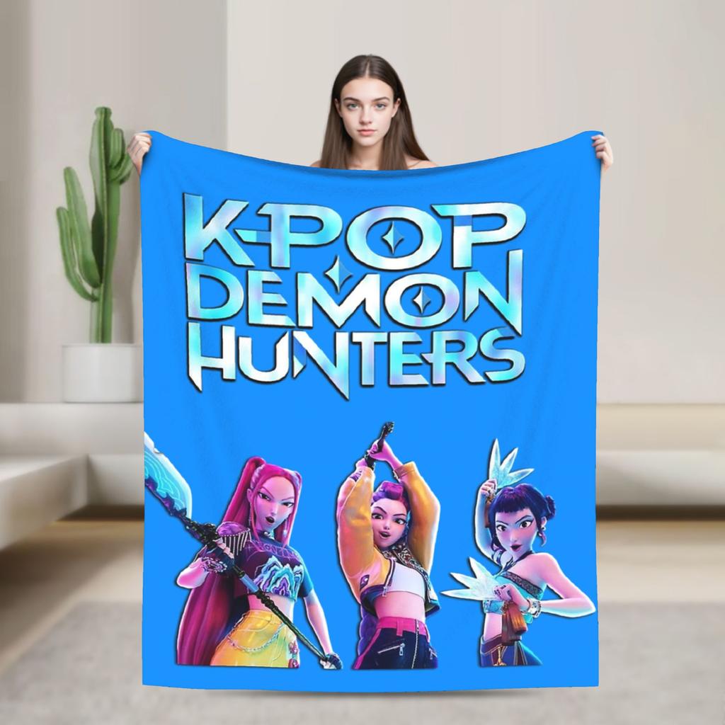 Huntrix HUNTRX Rumi Kpop Demon Hunters Dekens Pluizig Geweldig Warm Plaid voor Huis Winter
