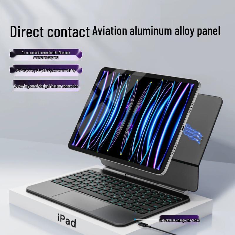 Compatible iPad Magic Keyboard A16 Aluminum Alloy Air 11 Magnetic Pro11 Tablet Case 10th Gen Protective Cover.