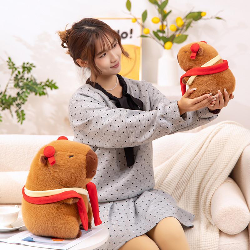 Zha Ne Capybara Plush Toy Cartoon Stuffed Doll Animal Bedroom Decoration Gift