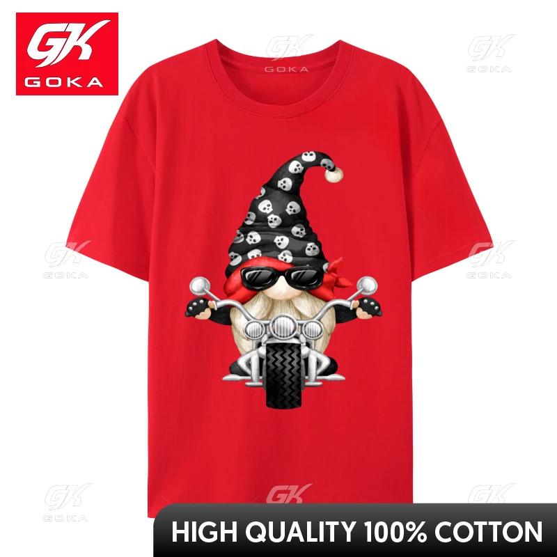 

Skull Biker for Xmas Matching Couple with Funny Garden Gnome TShirt Gnome T Shirt Cartoon Anime Print Shirts S