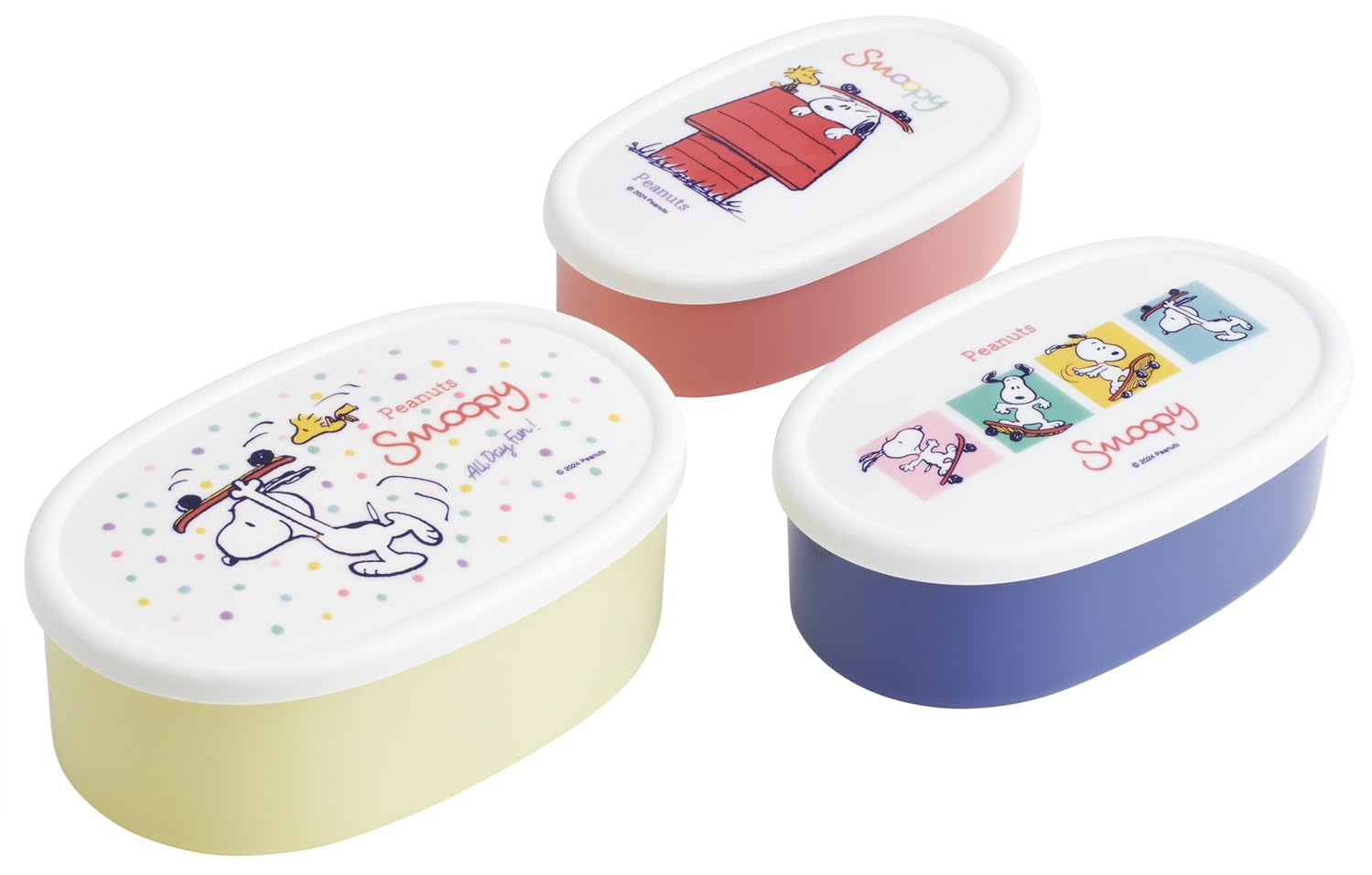 

Skater Antibacterial Lunch Sealable Storage Made in Japan Medium Small Set of Snoopy Skateboard SRS3SAG Ag+ Boxes, Containers, (Large 400ml, 280ml,