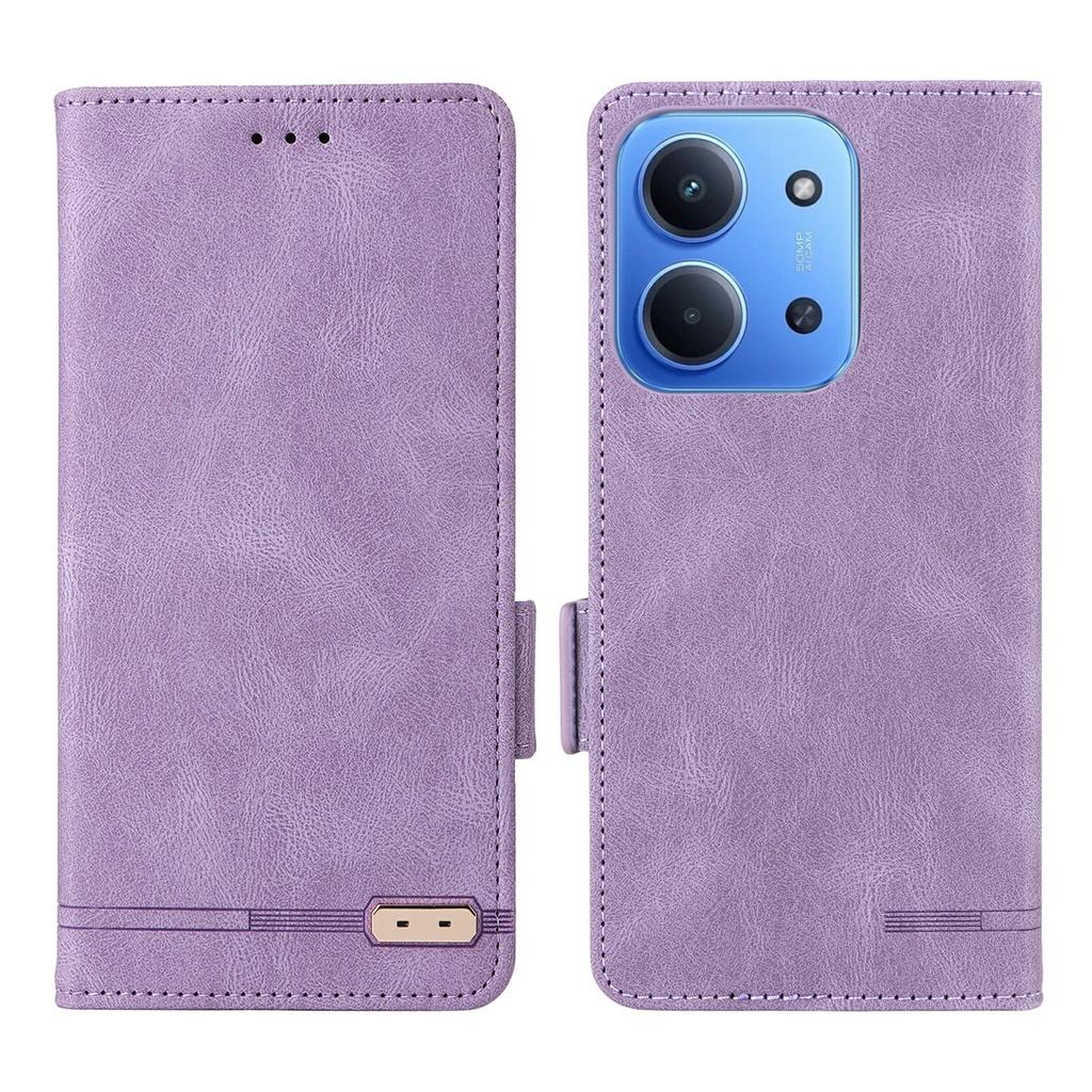 For Xiaomi Redmi 15C 4G (Global) (171mm)/Poco C85 4G (171mm) Case Leather Wallet Flip Phone Cover with Hardware Decor