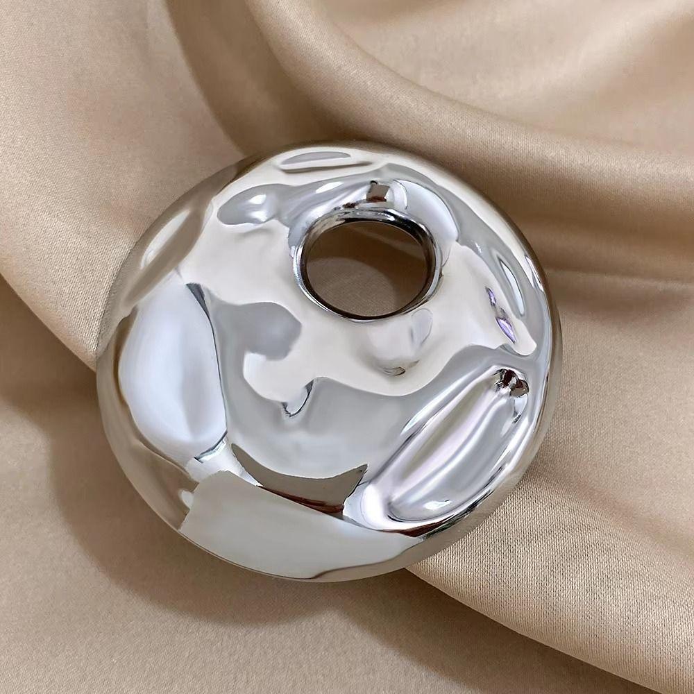 Round Water Ripple Pins Retro Hollow Out Brooch Trendy Irregular Geometric Brooch  Party