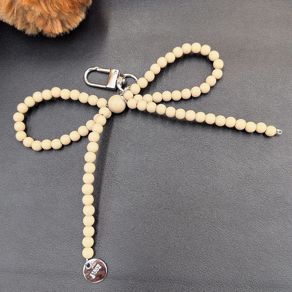 Portachiavi con Ciondolo a Forma di Fiocco d'Amore Placcato Argento per Telefoni - Raffinato Piccolo Accessorio Regalo