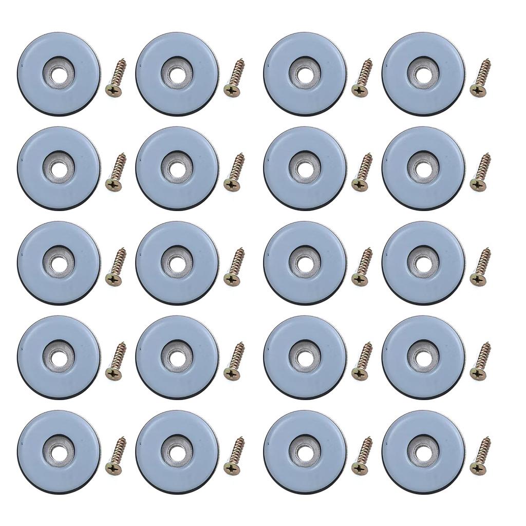 Pack Of 20 Reusable Furniture Sliders With Screws for Wood Floor Chair Leg Protectors Scratch Noise Reductions Glides