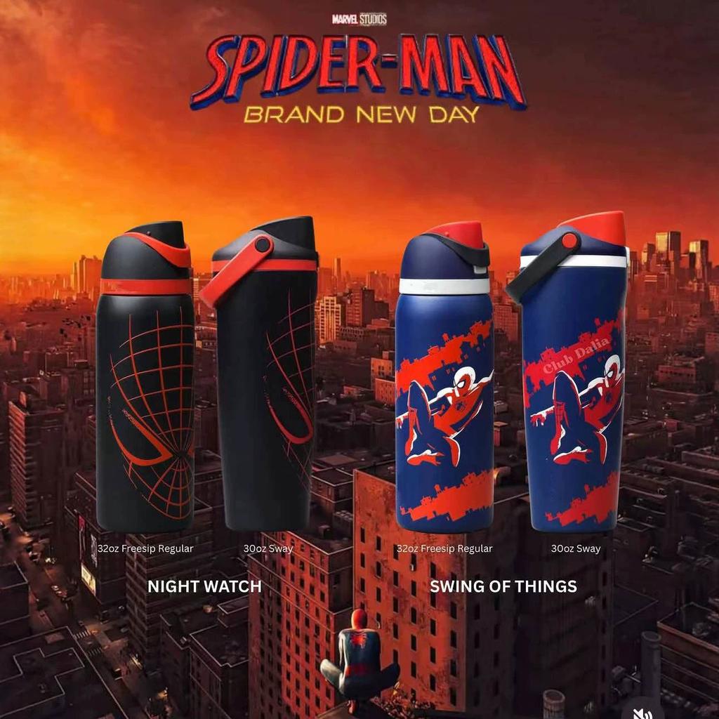 Owala Stainless Steel Insulated Cup Spider-man Portable Straw Cup Sports Water Bottle