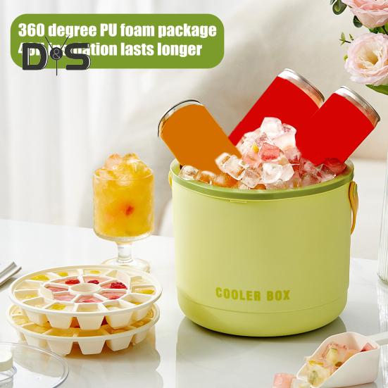 Ice Bucket Ice Cube Tray with Lid & Bin Efficient Ice Making Mold for Freezer Easy Release Reusable Ice Cube Maker for Drinks Coffee