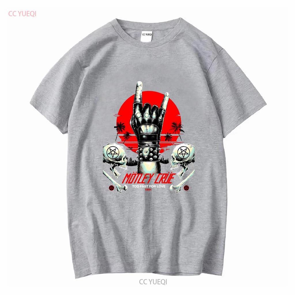 Blandad Besättning För Snabb För Kärlek Tungmetall Rock Bomulls T-shirt S 3XL vintage Tvättad Vardaglig Andningsbar mode Snygg Unisex