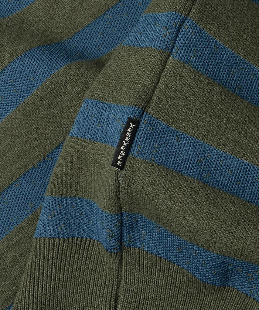 YESEYESEE Speckled Stripe Knit Pullover Deep Green