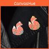 Charming Red Fox Enamel Brooch Stylish Alloy Badge For Both Men And Women
