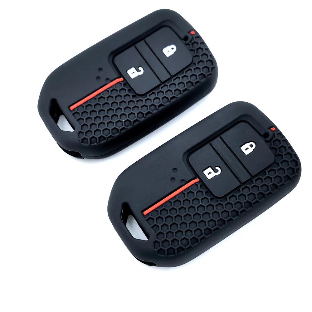 Silicone Remote Car Key Case For Honda Fit Gp5 Shuttle Gp8 Jade Vezel City Civic Jazz Brv 2 Buttons Key Cover Car Accessories