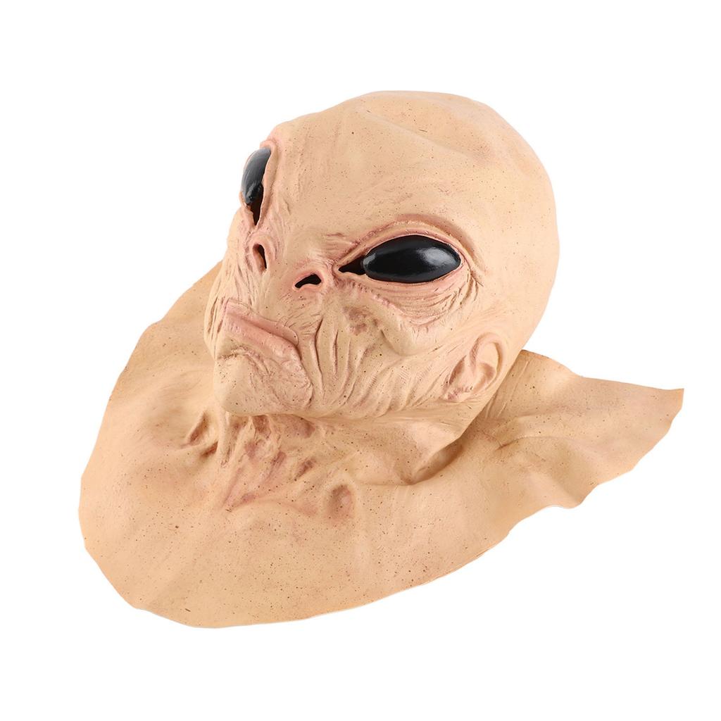 Halloween Alien Head Face Cover for Adult and Kids Realistic Alien Face Cover Latex Full Head Face Covers