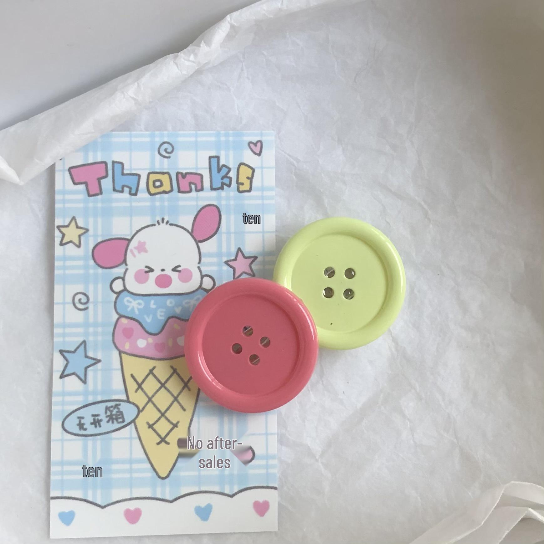 

Мягкая заколка для волос с пуговицей пастельных тонов - Милая заколка для челки для девочек и студенток в пастельном японском и корейском стиле Double color button розовый