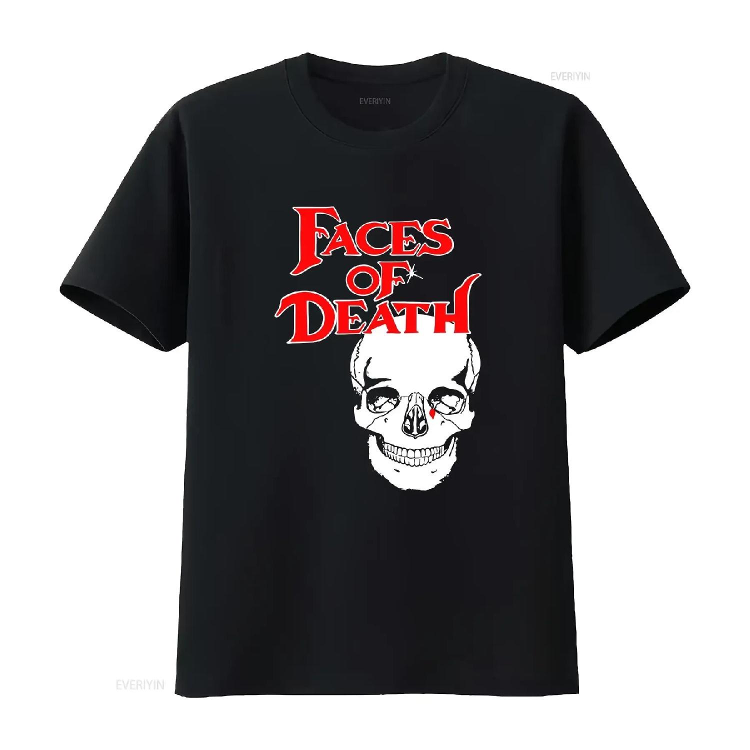 Faces of Death Horror 1978 SHIRT vintage Washed Versatile Soft Breathable homme designer clothes graphic Unisex fashion S
