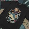 Ninja Cat Riding Shark T-Shirt | Japanese Ukiyo-e Art Tee