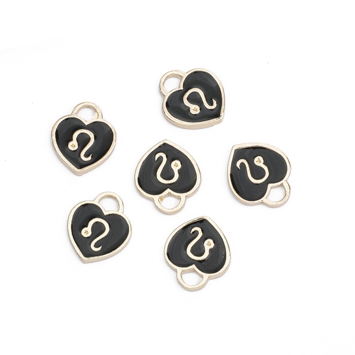 

10-12шт двойное лицо Созвездие эмаль Подвески Подвески Бусины для изготовления ювелирных изделий своими руками 12x14mm 10pcs-Leo