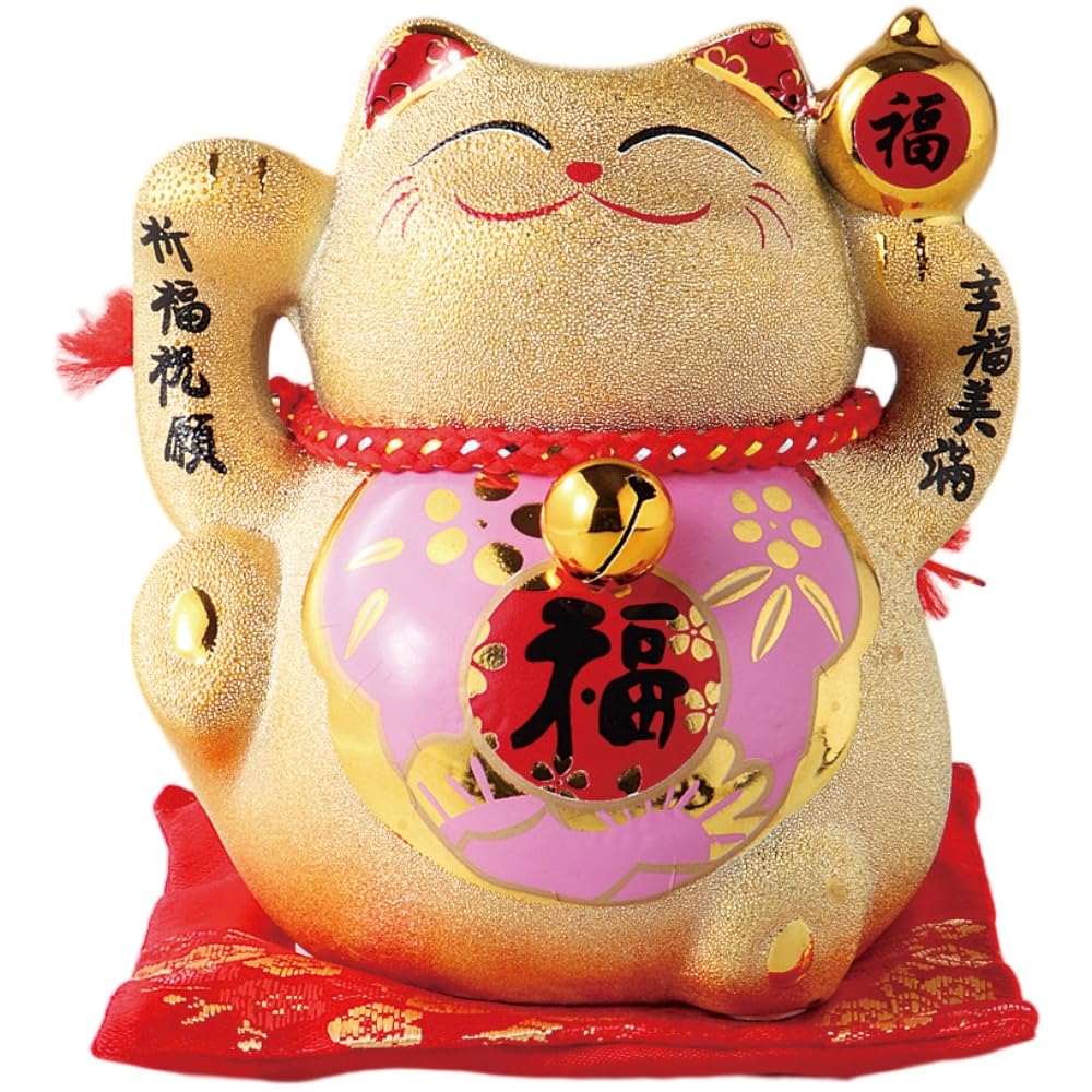 

Хороший Хороший Манэки-нэко x x Фарфоровая фигурка Але-нет, Удача, Фортуна, Удача, Золото, (персик), 9.5 11.5 11.7см, золотой