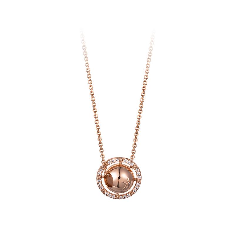 Pandora Roaming Universe Planet Saturn Set Necklace Women necklace Rose-Gold Silver ZT-0357