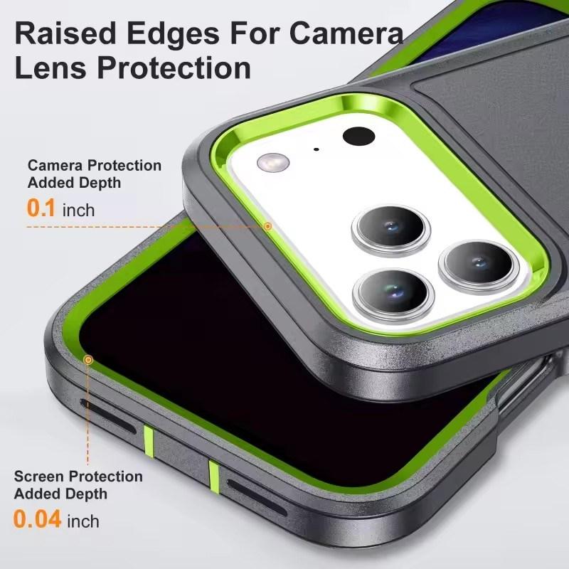 Military Armor Shockproof Phone Case For iPhone 17 Air 17 Pro Max Strong Defender Invisible Kickstand Cover