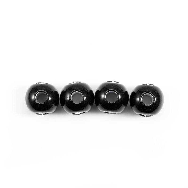 50pcs/lot Black Acrylic Billiards Shape Round Beads Beaded Accessories Spacer Loose Beads For DIY Jewelry Making Findings