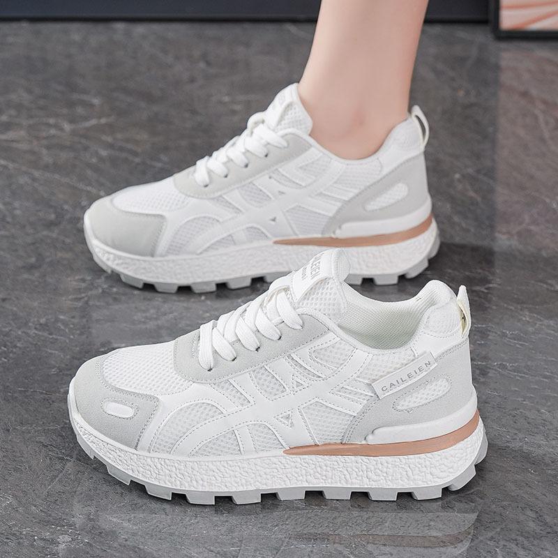 Autumn New Breathable Mesh Shoes Thick-soled Heightening Sports Shoes Casual Dad Trendy Shoes