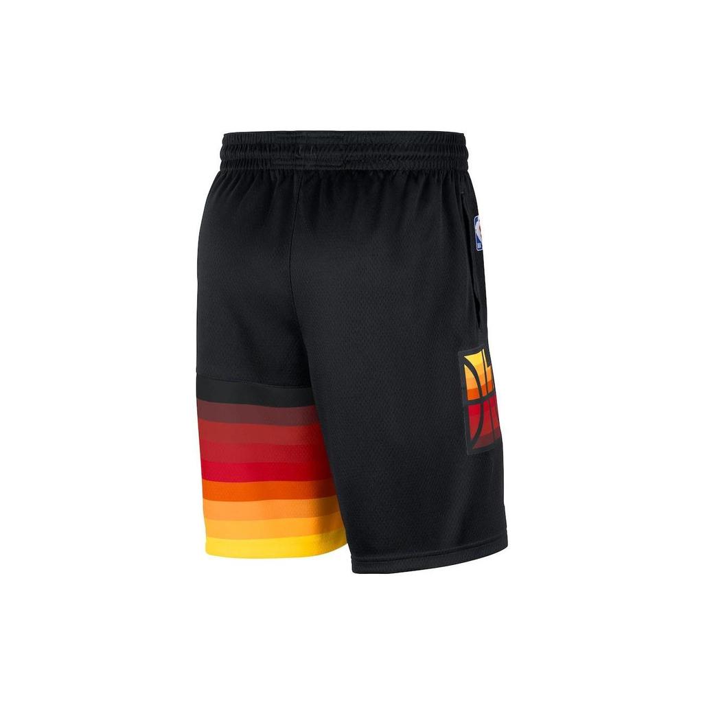 Nike NBA Logo Badge Printed Sports Basketball Shorts SW Fan Edition 20-21 Season Jazz Team Men Shorts Black CN1991-010