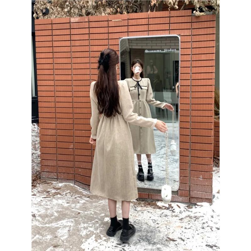 Весенне-осеннее новое платье во французском стиле с узкой талией — фото 7