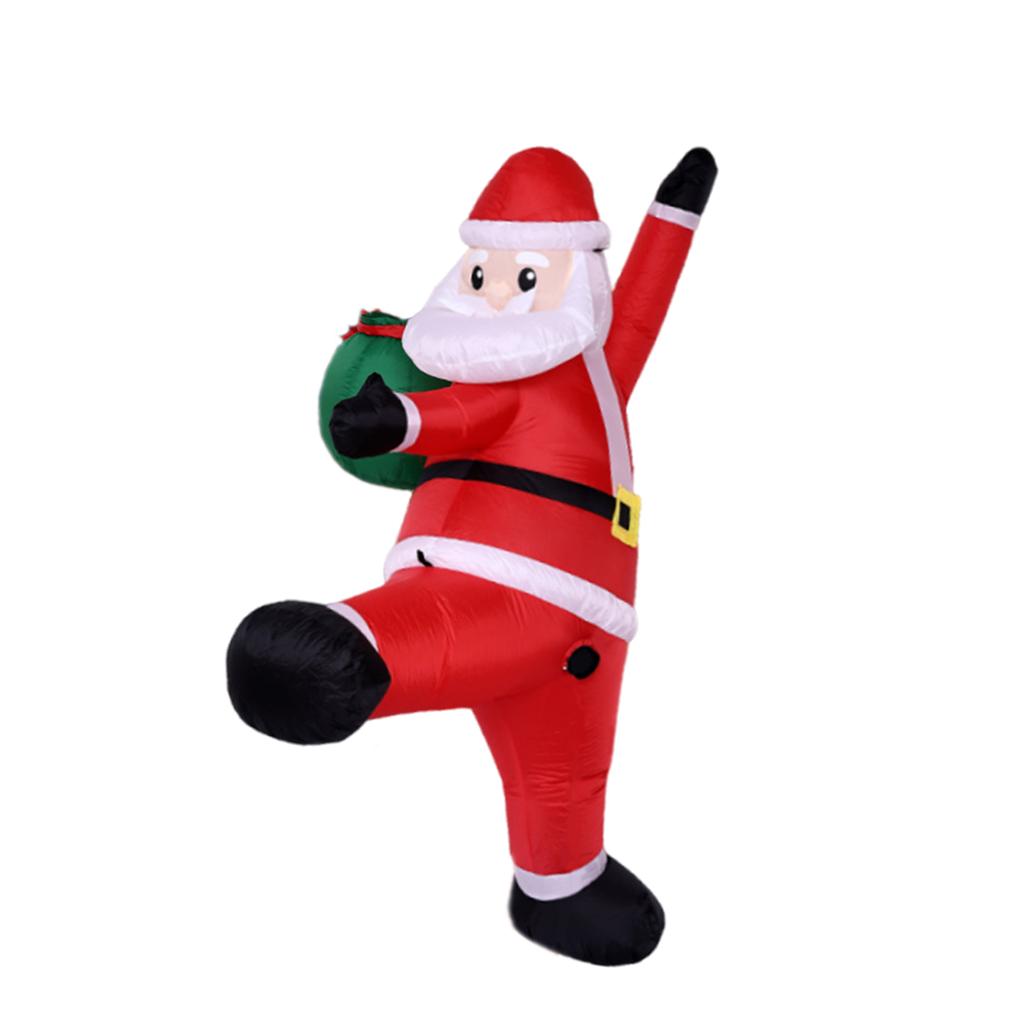1/1.8M Christmas Inflatable Santa Claus Climbing Wall Decor for Front Door Yard Roof Holiday Outdoor Inflatable Decoration