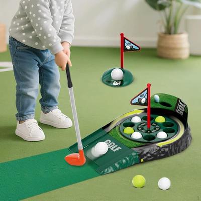 Sada na golfové puttovanie Hračka na hranie s palicou, loptičkami a podložkou pre deti, dospelých, tínedžerov
